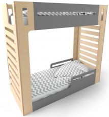 Ліжко двоярусне IndigoWood CuRocks 2.0 natural wood / gray